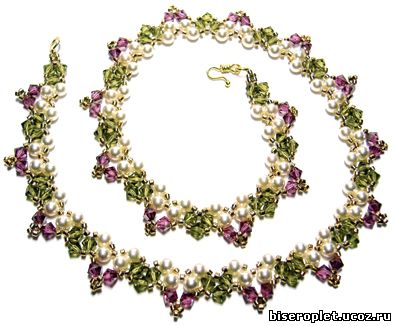 Очаровательное ожерелье "Сад" из бисера и бусин